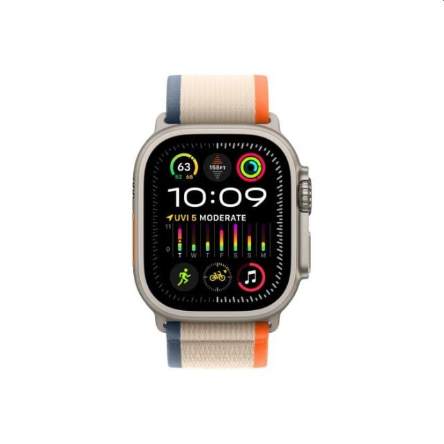 Часовник Apple Watch Ultra 2 GPS + Cellular, 49mm Titanium Case with Orange/Beige Trail Loop - M/L