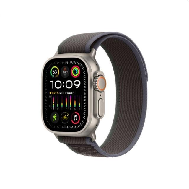 Часовник Apple Watch Ultra 2 GPS + Cellular, 49mm Titanium Case with Blue/Black Trail Loop - S/M
