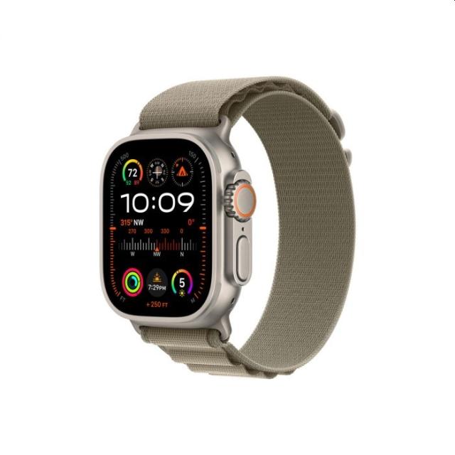 Часовник Apple Watch Ultra 2 GPS + Cellular, 49mm Titanium Case with Olive Alpine Loop - Small