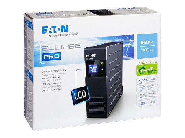 Eaton Ellipse PRO UPS 650 USB IEC, 650VA/400W, Rack / Tower, Line Interactive