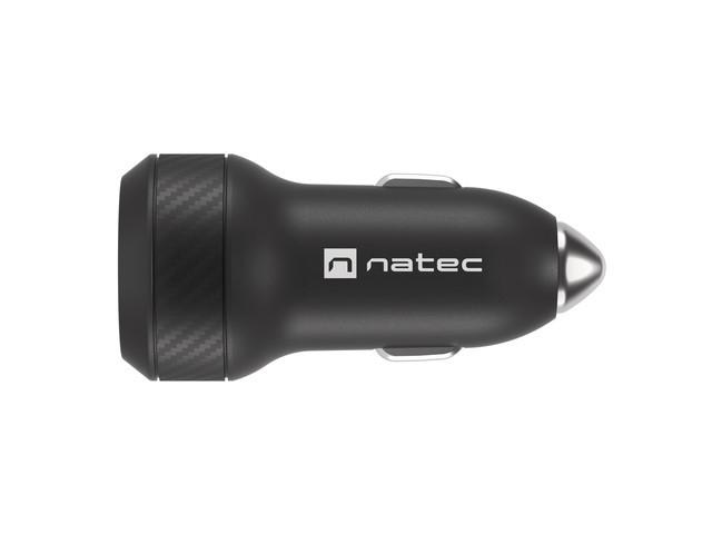 Зарядно устройство Natec Coney 1xUSB, 1xUSB-C Quick charger 48W, Black