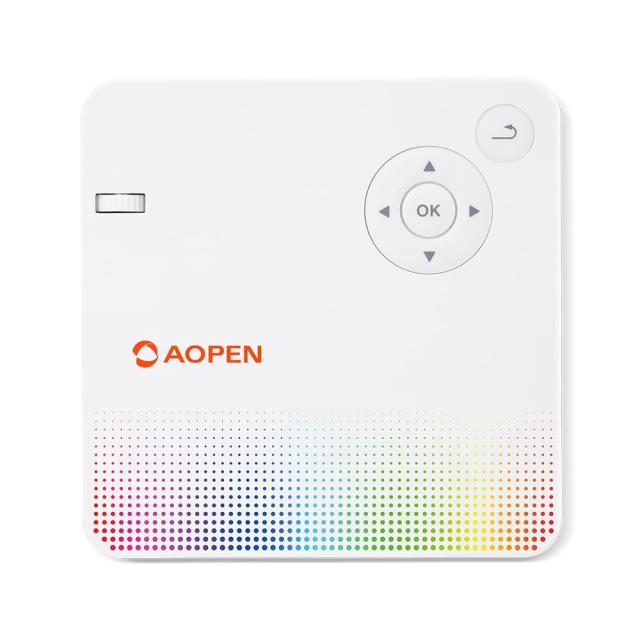 Мултимедиен проектор AOPEN Projector PV10 (powered by Acer), DLP, WVGA (854 x 480), 300Lm, 5000:1, LED Lamp (up to 30,000 hours), HDMI, DC Out (5V/0.5A, USB Type A), Stereo mini jack, WiFi, Speaker 2W, 0.4Kg, White + Logitech Wireless Presenter R400