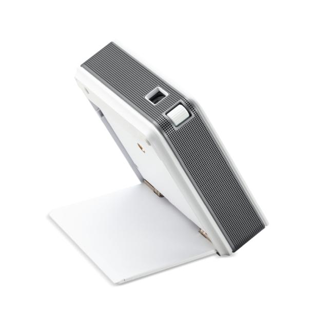 Мултимедиен проектор AOPEN PV12 (powered by Acer), 480p (854 x 480), 700 LED Lm, 5 000:1, Collapsible Stand Design, Auto Portrait mode, HDMI, USB Type A, IR receiver, WiFi, 1x2W, Build-in Battery, 0.440Kg, Dark Grey