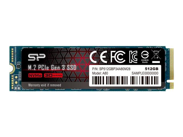 Памет SSD 512GB Silicon Power SP512GBP34A80M28, PCIe Gen3 x4 NVMe, M.2 (2280)