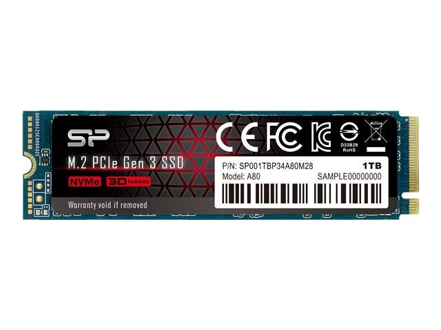 Silicon Power P34A80 SSD 1TB, PCIe Gen3 x4 NVMe, M.2 (2280)