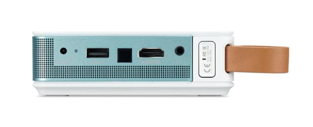 Мултимедиен проектор AOPEN PV12 (powered by Acer), 480p (854 x 480), 700 LED Lm, 5 000:1, Collapsible Stand Design, Auto Portrait mode, HDMI, USB Type A, IR receiver, WiFi, 1x2W, Build-in Battery, 0.440Kg, Green