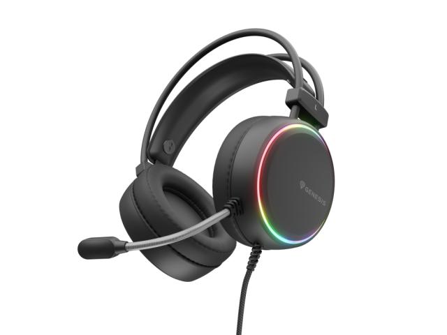 Слушалки Genesis Headset Neon 613 With Microphone RGB Illumination Black