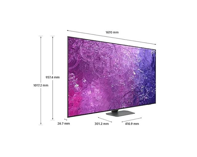 Телевизор Samsung 75'' 75QN90C 4K NEO QLED, SMART, 120 Hz, Bluetooth 5.2, Wi-Fi 5, 4xHDMI 2.1, 2xUSB, Silver