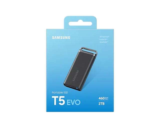 Външен SSD Samsung T5 EVO, 2TB, USB 3.2 Gen 1, Черен 