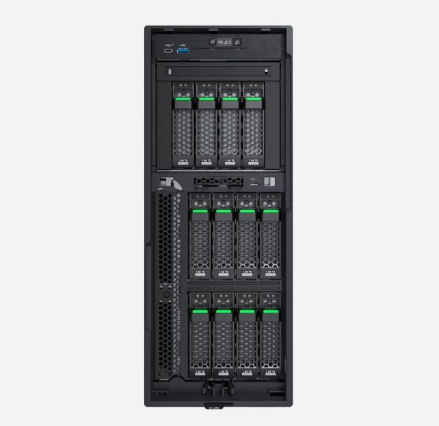 Сървър Fujitsu PRIMERGY TX1330 M5,  Xeon E-2388G, 1x32GB U 3200 2R, Basic kit 8x2.5" SAS/SATA Hot-plug, 2x SSD M.2, eLCM Activation License preloaded, 500W modular PSU, hot plug, titanium (96% efficiency), FTS wide / FTS + Fujitsu PSAS CP 2100-8i FH/