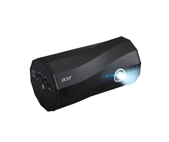 Мултимедиен проектор Acer Projector C250i, DLP, LED, FHD (1920x1080), 300 Lumens, 5000:1, HDMI, USB, USB (Type A, 5V/0.5A), SD (Micro, SDHC), PC Audio (Stereo mini jack), Built in battery, Bluetooth speaker, rotatable projection, 775g, Black