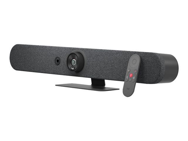Конферентна камера Logitech Rally Bar Mini Graphite, 3x говорителя, 4K, 6 вградени микрофона, управляема (PTZ), LAN, Wi-Fi, HDMI, USB, Черна - 960-001339