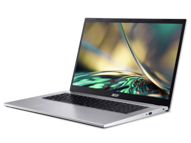 Лаптоп Acer Aspire 3, A317-54-32TL, Core i3 1215U, (up to 4.40Ghz, 10MB), 17.3" FHD (1920x1080) IPS SlimBezel AG, 1*8GB DDR4, 512GB SSD PCIe, Intel UMA Graphics,Cam&Mic, 802.11ac + BT, No OS, Silver