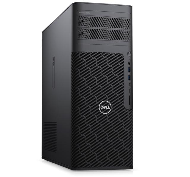 Работна станция Dell Precision 7875 Tower, AMD Ryzen Threadripper PRO 7975WX (128 MB cache, 32 cores, 4.0GHz to 5.3GHz), 64 GB: 2x32 GB, DDR5, 4800 MT/s, RDIMM, ECC, 2x 1TB SSD PCIe M.2, Radeon Pro W7500, 8 GB GDDR6, 4 DP, KB&M, 1000W, Win 11 Pro, 3Y