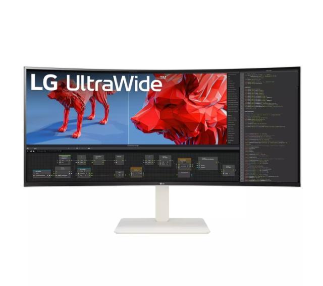 Монитор LG 38WR85QC-W, 37.5" UltraWide AG , Curved 21:9 IPS Panel, 1 ms (GtG), 1000:1, 450 cd/m2, WQHD+ (3840x1600), HDR600, DCI-P3 98% , AMD FreeSync, NVIDIA G-SYNC, 144Hz, USB Type-C, RJ45, Speacers 7Wx2, HDMI, DisplayPort, KVM, PBP, PIP, Tilt, Bla