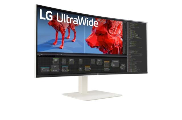 Монитор LG 38WR85QC-W, 37.5" UltraWide AG , Curved 21:9 IPS Panel, 1 ms (GtG), 1000:1, 450 cd/m2, WQHD+ (3840x1600), HDR600, DCI-P3 98% , AMD FreeSync, NVIDIA G-SYNC, 144Hz, USB Type-C, RJ45, Speacers 7Wx2, HDMI, DisplayPort, KVM, PBP, PIP, Tilt, Bla