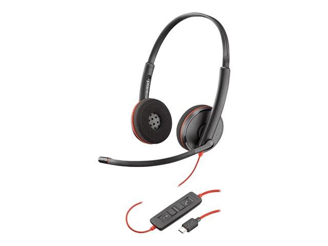 Слушалки POLY Blackwire C3220 Stereo, USB Type-C, микрофон, шумоизолиращи, черни
