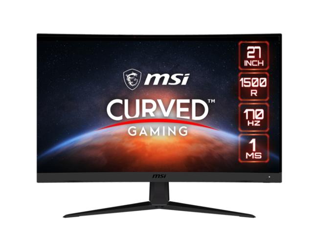Монитор MSI G27C5 E2, 170Hz, 1ms, VA, 1920x1080 FHD, Curve 1500R, Adaptive sync, Anti-Flicker, Less Blue Light, True colors, Anti-Glare, Frameless, 250 cd/m, Contrast 3000:1, DCR 100M:1, 1xDP, 2xHDMI, 1xEarphone out, VESA, Tilt, 36M, 9S6-3CA91T-068