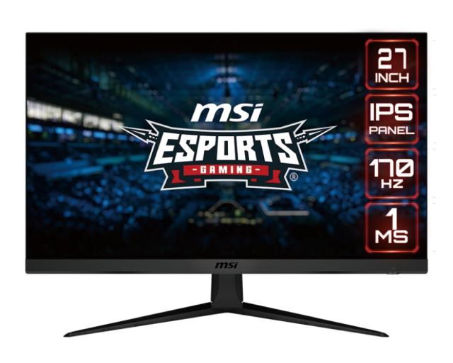 Монитор MSI G2712 Esports, 27", IPS, 1ms, 170Hz, FHD 1920x1080, FLAT, AG, FreeSync Premium, Anti-Flicker, Less Blue Light, Night Vision, 250 cd/m2, Contrast 1100:1, DCR 100M:1, 2x HDMI 1.4b, DP 1.2a, 1x Earphone out, Tilt, VESA 100, Frameles, 9S6-3CB