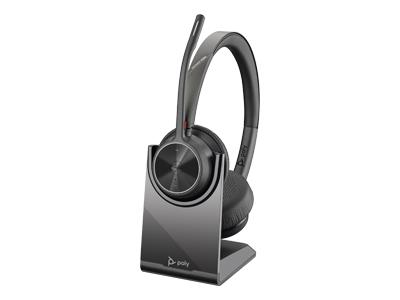 Слушалки Plantronics Voyager 4320 UC, безжични/жични, Bluetooth/Wireless, USB, микрофон, зареждаща стойка, черни