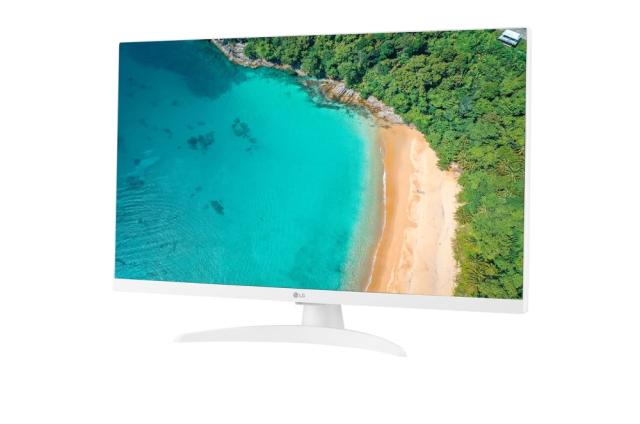 Монитор LG 27TQ615S-WZ, 27" (68.58cm) IPS, Smart webOS, TV Tuner DVB-T2/C /S2, 1000:1, Mega DFC, 250cd, Full HD (1920 x 1080), Wi-Fi, LAN, AirPlay, HDMI, CI Slot, USB 2.0, Bluetooth, AI Sound, Speakers, White