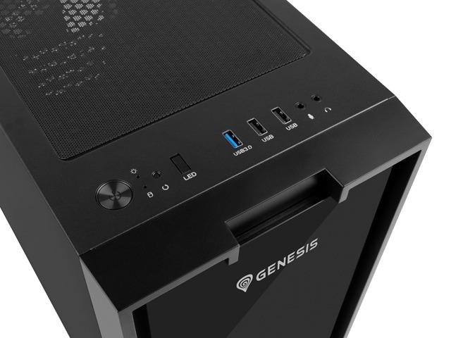Кутия за компютър Genesis PC Case Irid 353 ARGB MATX Mini Tower Window, Black