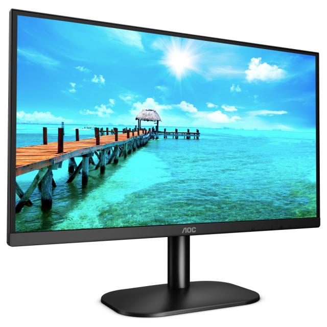 Монитор 2x AOC 27B2QAM 27" WLED VA 1920x1080@75Hz, 4ms GTG, 250cd/m2, 4000:1, 20M:1 DCR, Low Blue Light, Tilt, D-SUB, HDMI, DP, Speakers, Black + Neomounts Flat Screen Desk Mount (clamp/grommet) for 2 screens, 10"-32"