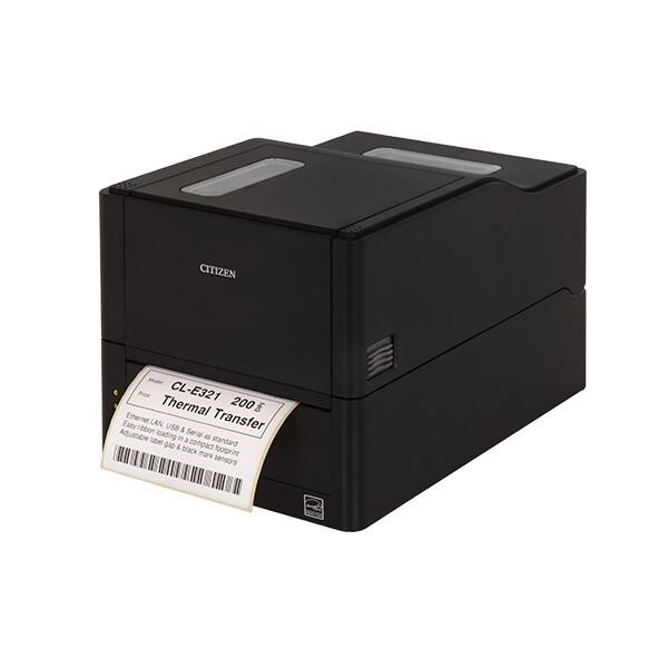 Етикетен принтер Citizen Label Desktop printer CL-E321 Thermal Transfer+Direct Print Speed with 32 000 labels, 200mm/s, Print Width(max.)4"(104 mm)/Media Width(min-max)1"-5"(25.4-118.1 mm)/Roll Size(max)5"(125 mm), Core Size 1"(25mm), 203dpi, USB/RS-