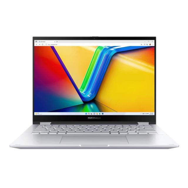 Лаптоп Asus Vivobook S Flip OLED TP3402VA-KN310W, Intel Core i5-13500H 12C (2.6/4.70 GHz, 18 MB cache), OLED, 2.8K Touch, 16GB DDR4, 512GB SSD, Windows 11 Home, Silver