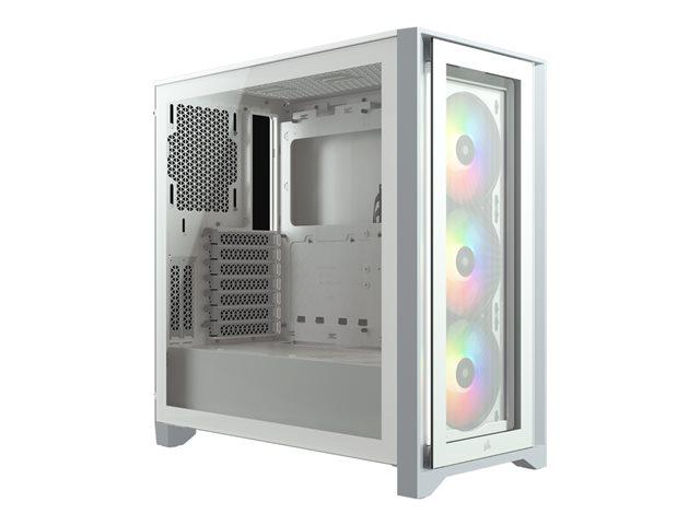 CORSAIR iCUE 4000X RGB Tempered Glass Mid-Tower White case CC-9011205-WW