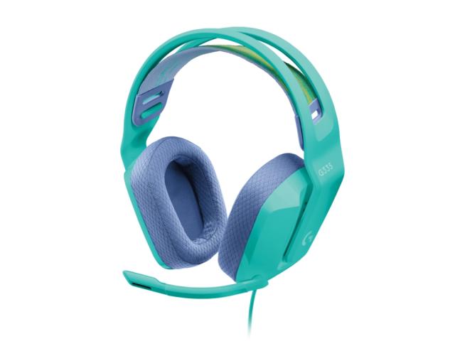 Слушалки Logitech G335 Gaming Headset, PRO-G 40 mm Drivers, DTS Headphone:X 2.0 Surround, Blue Voice Microphone, 240 g, Mint