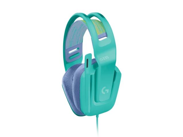 Слушалки Logitech G335 Gaming Headset, PRO-G 40 mm Drivers, DTS Headphone:X 2.0 Surround, Blue Voice Microphone, 240 g, Mint