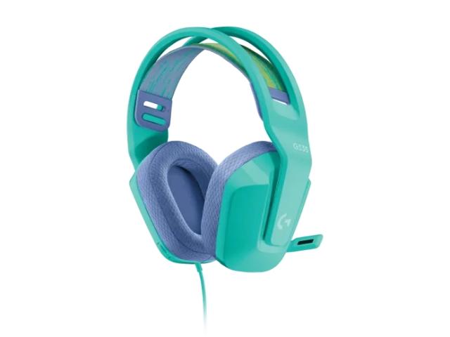 Слушалки Logitech G335 Gaming Headset, PRO-G 40 mm Drivers, DTS Headphone:X 2.0 Surround, Blue Voice Microphone, 240 g, Mint