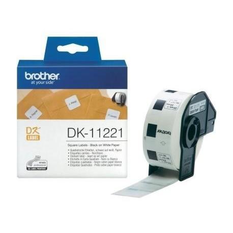 Консуматив Brother DK-11221 Square Paper Labels, 23mmx23mm, 1000 labels per roll (Black on White)