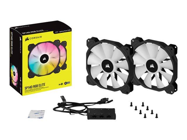 CORSAIR SP140 RGB ELITE 140mm RGB LED Fan with AirGuide Dual Pack CO-9050111-WW