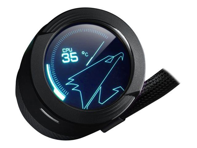 GIGABYTE AORUS WATERFORCE X 280 All-in-one Liquid Cooler with Circular LCD Display RGB Fusion 2.0 Triple 140mm ARGB GP-AORUS WATERFORCE X 280