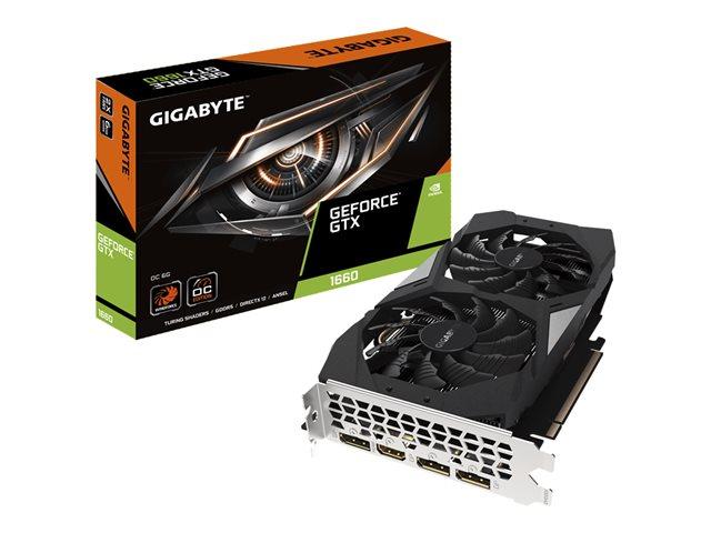 Видео карта GIGABYTE GeForce GTX 1660 OC 6GB GDDR5 PCI Express 3.0 x16 1xHDMI Gold Plated 3xDP Gold Plated GV-N1660OC-6GD