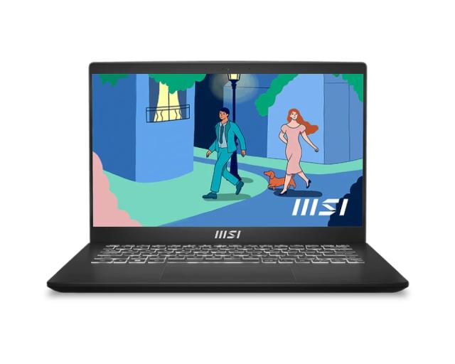 Лаптоп MSI Modern 14 C12MO, 14" FHD (1920x1080), 60Hz, IPS-Level, i3-1215U (6C/8T, up to 4.40 GHz, 10 MB), 16GB Onboard DDR4 3200, 512GB NVMe PCIe Gen3x4, Intel UHD Graphics, WiFi 6, Free DOS