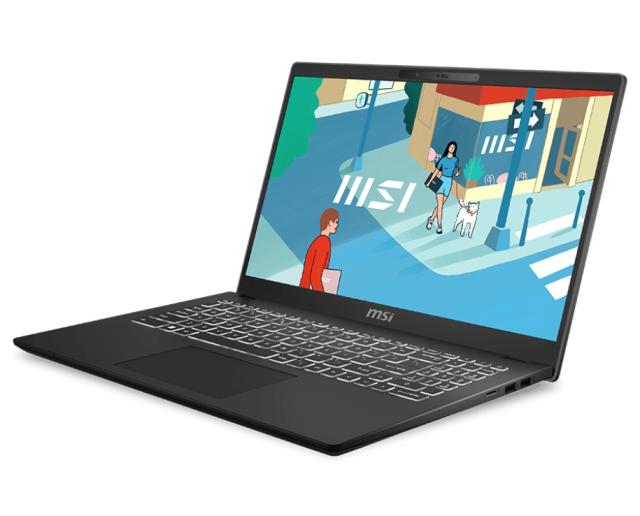 Лаптоп MSI Modern 15 H C13M, Intel Core i5-13420H 8C (2.1/4.6GHz, 12 MB), 15.6" FHD (1920x1080), IPS, 16GB DDR4 8GBx2 (3200MHz), 512GB NVMe SSD Gen4x4, Iris Xe Graphics, Intel WiFi 6E, Single Backlit KBD (White), Windows 11 Home