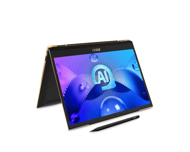 Лаптоп MSI Summit E13 AI Evo A1MTG, Intel Core Ultra 7 155H (16C/22T, up to 4.8 GHz, 24MB), 13.3” 16:10 FHD+ (1920x1200), Touchscreen, IPS, Intel Arc GPU, 32GB LPDDR5, 1TB NVMe Gen4x4 SSD, Intel Killer Wi-Fi 7, Windows 11 Pro