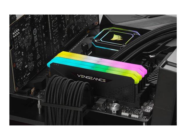 Памет CORSAIR VENGEANCE RGB RS 8GB DDR4 3200MHz DIMM Unbuffered 16-20-20-38 Black PCB 1.35V XMP 2.0 CMG8GX4M1E3200C16
