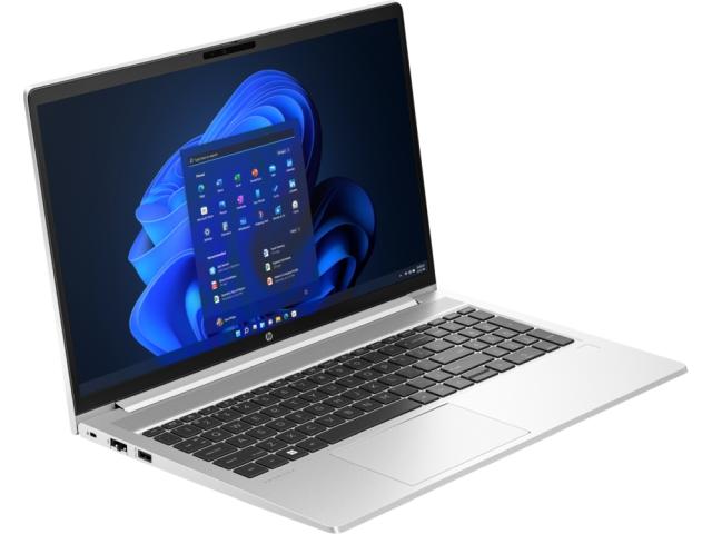 Лаптоп HP ProBook 450 G10 Pike Silver, Intel Core i7-1355U 10C (3.7GHz/5.0Ghz, 12MB), 15.6" FHD IPS AG, 16GB 3200Mhz 1DIMM, 512GB PCIe SSD, WiFi 6E + BT5.3, FPR, Backlit Kbd, 3C Batt, Free DOS