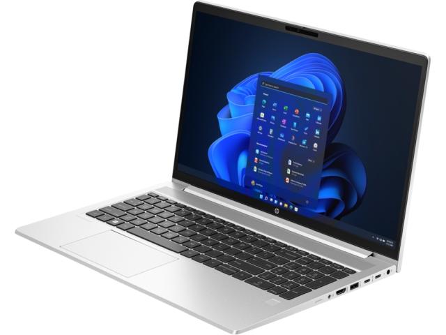 Лаптоп HP ProBook 450 G10 Pike Silver, Intel Core i7-1355U 10C (3.7GHz/5.0Ghz, 12MB), 15.6" FHD IPS AG, 16GB 3200Mhz 1DIMM, 512GB PCIe SSD, WiFi 6E + BT5.3, FPR, Backlit Kbd, 3C Batt, Free DOS