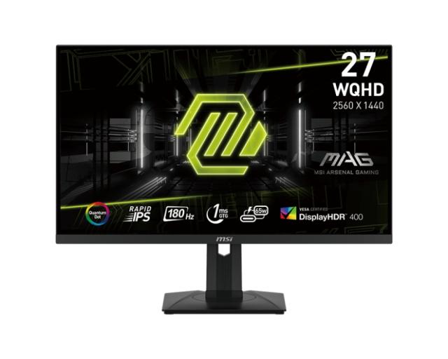 Монитор MSI MAG 274QRF QD E2, 27", Rapid IPS, 1ms, 180Hz, Flat, WQHD 2560x1440, Quantum Dot technology, DisplayHDR 400, Mystic Light, Gaming Intelligence App, DP, 2 HDMI, Type-C wPD 65W charging, Heigh Adj. 130mm, Tilt, Vesa 75+TRUST GXT 404R Rana Ga