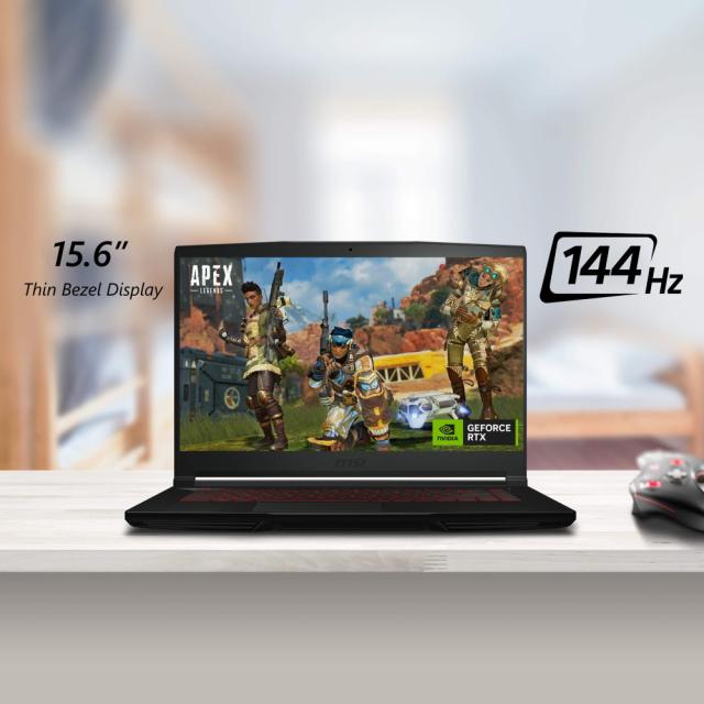 Лаптоп MSI Thin GF63 12VF, i7-12650H (10C/16T up to 4.70 GHz, 24 MB), 15.6" 1920x1080 AG, 144Hz, IPS, 16GB DDR4 (8GBx2 3200MHz), 512GB PCIe SSD, RTX 4060 8GB GDDR6, 1x 2.5" FREE, Intel WiFi 6, BT5.2, 3 cell, 52.4Whr, Red Backlit KBD, Black+MSI Gaming
