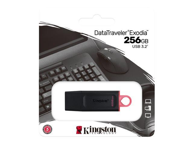 USB памет KINGSTON 256GB USB3.2 Gen1 DataTraveler Exodia Black