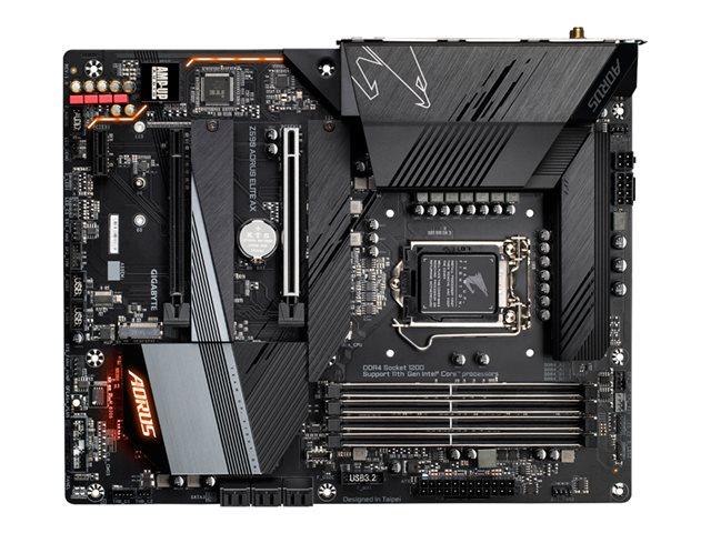 Дънна платка Gigabyte Z590 AORUS ELITE AX, Z590, LGA1200, DDR4, (DP)(CF), PCI-E 4.0, 6x SATA 6Gb/s, 2x M.2, 1x USB 3.2 Gen 2x2 Type-C, Bluetooth, Wi-Fi, ATX