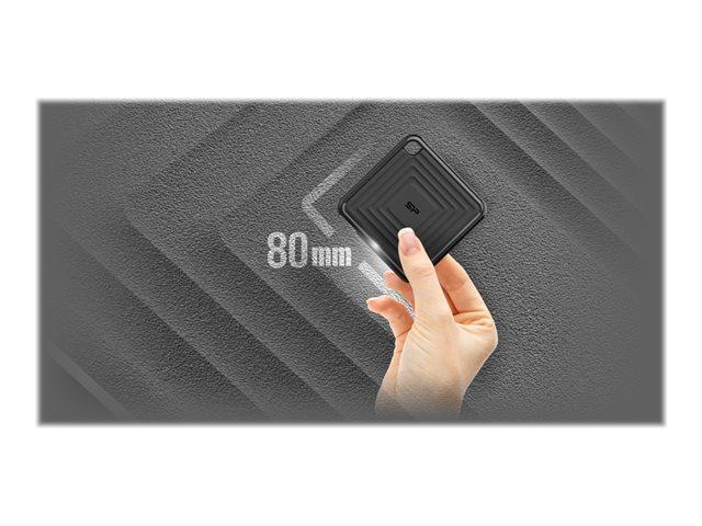 Външен SSD Silicon Power PC60, 240GB, 540/500 MB/s, USB 3.2 Gen2 Type-C, Черен 