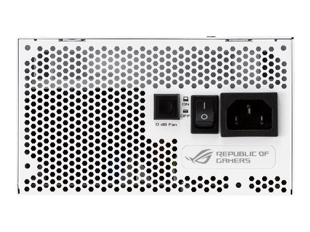 ASUS ROG Strix 850W White Edition PSU Power Supply ROG heatsinks Axial-tech fan design dual ball fan bearings 0dB technology 80 ROG-STRIX-850G-WHITE