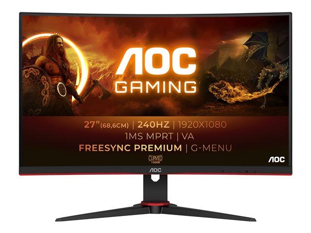 Monitor AOC 27 Curved 1500 VA WLED 1920x1080 240Hz sRGB Coverage 120 0.5 ms 300 cd/m 178/178 º Antiglare + 3H hard glass R C27G2ZE/BK
